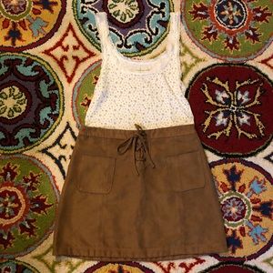 Tan Suede High Waisted Skirt from Hollister